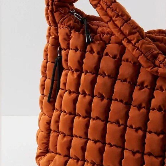 Free People Quilted Carryall Bag in Roasted Chestnut - Picture 6 of 9